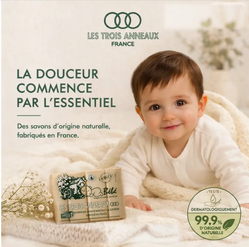 La douceur commence par l'essentiel : bébé et pack Savon Bébé